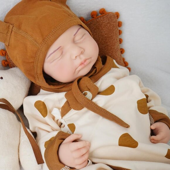 19.3in Full Silicone Not Vinyl Reborn lvory Baby Boy Dolls Lifelike Reborn Baby - Picture 2 of 6